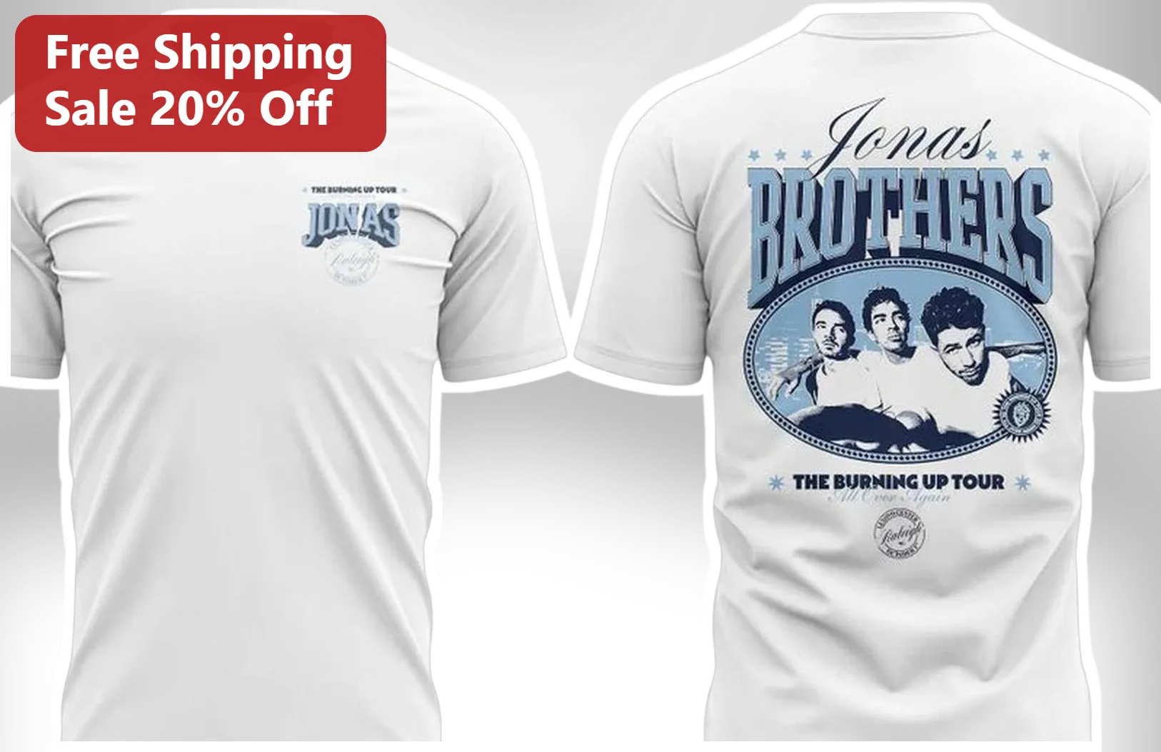 Jonas Brothers The Burning Up Tour Tee Vintage Concert Merch Gift for Fans