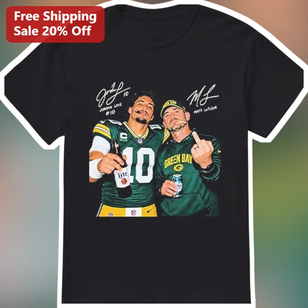Jordan Love #10 Matt LaFleur Graphic Tee Green Bay Packers Fan Gear