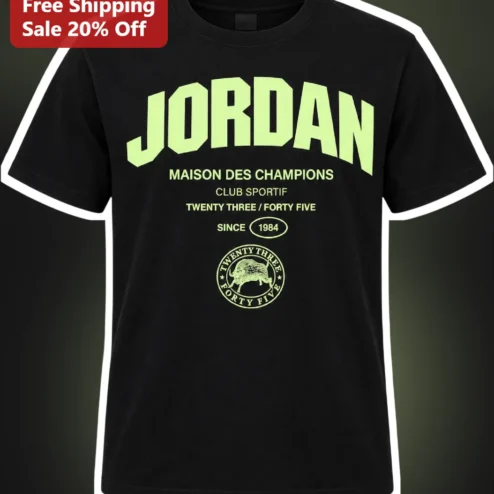 Jordan Maison Des Champions Club Sportif Tee Michael Jordan Retro Basketball Shirt