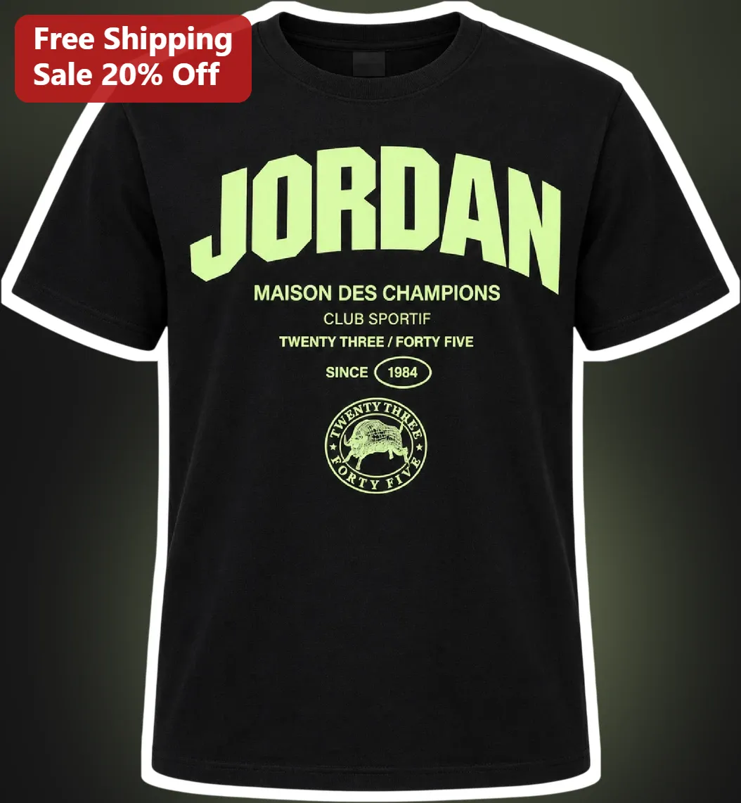 Jordan Maison Des Champions Club Sportif Tee Michael Jordan Retro Basketball Shirt