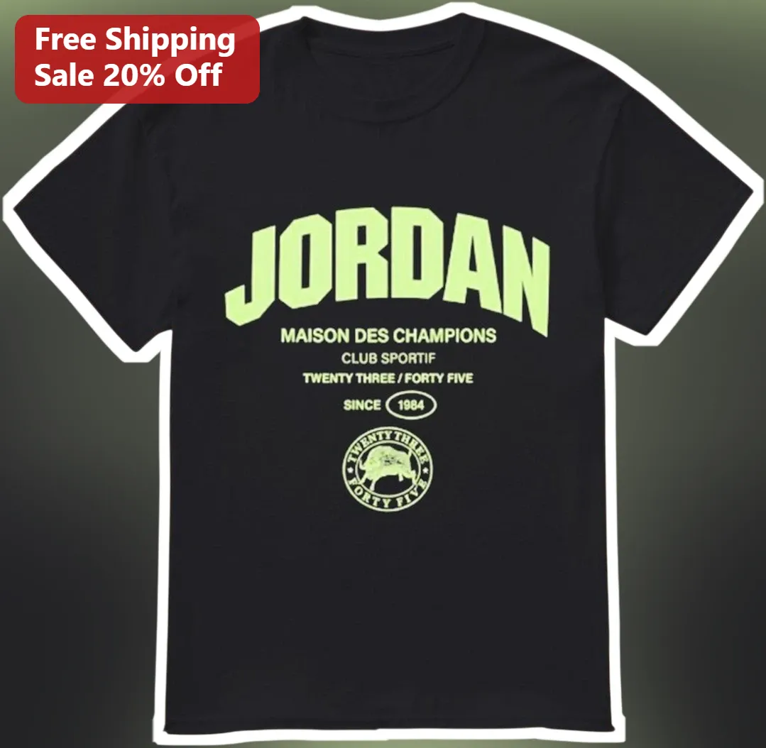 Jordan Maison Des Champions Club Sportif Tee Michael Jordan Vintage Collegiate Basketball Shirt