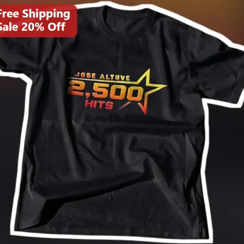 Jose Altuve 2,500 Hits Commemorative Tee Houston Astros MLB Milestone Gift