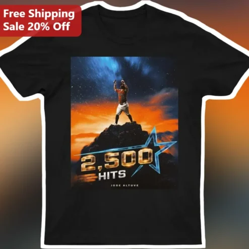 Jose Altuve Hits Tee Houston Astros Milestone Commemorative Baseball Shirt