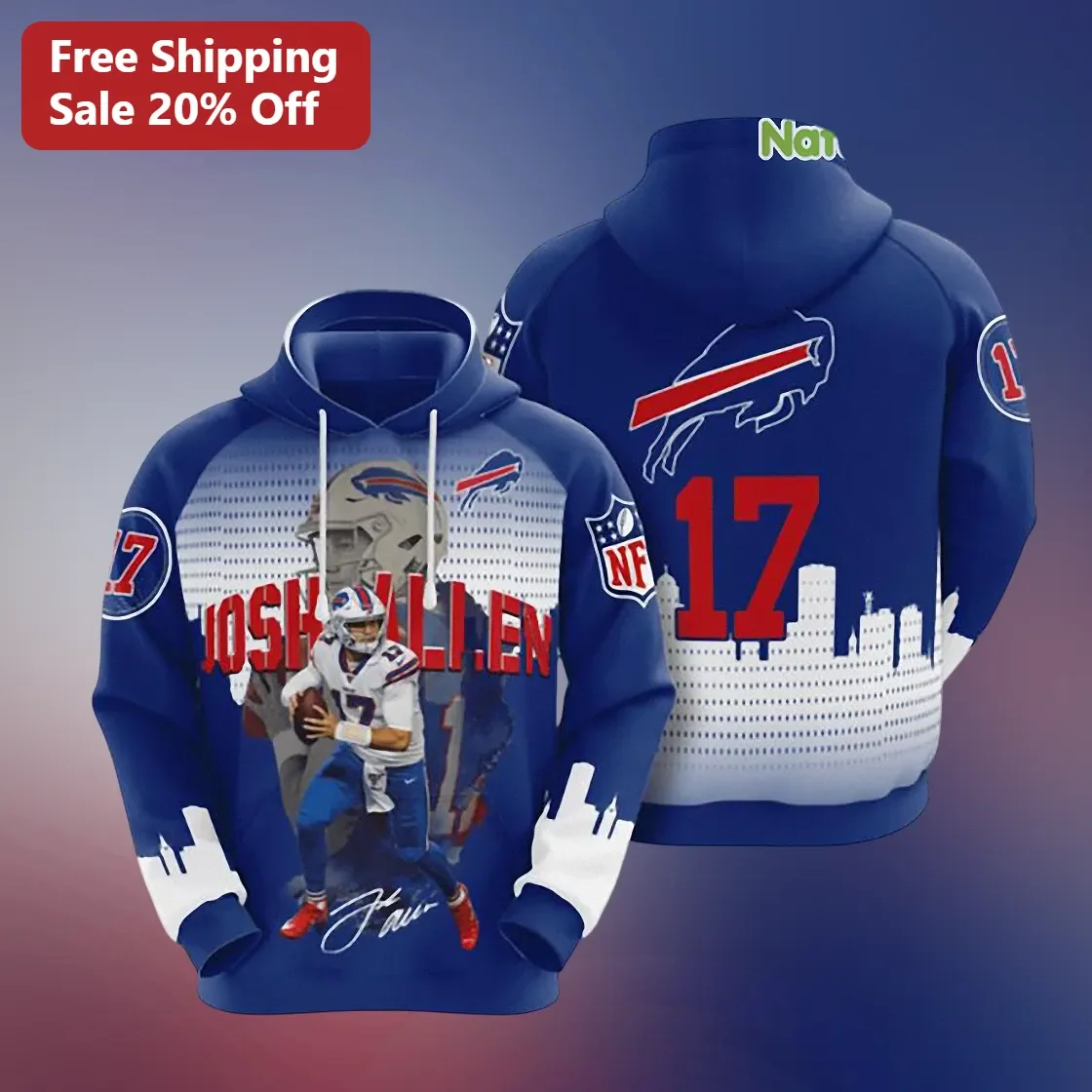 Josh Allen Buffalo Bills Signature Hoodie NFL Quarterback Fan Gear