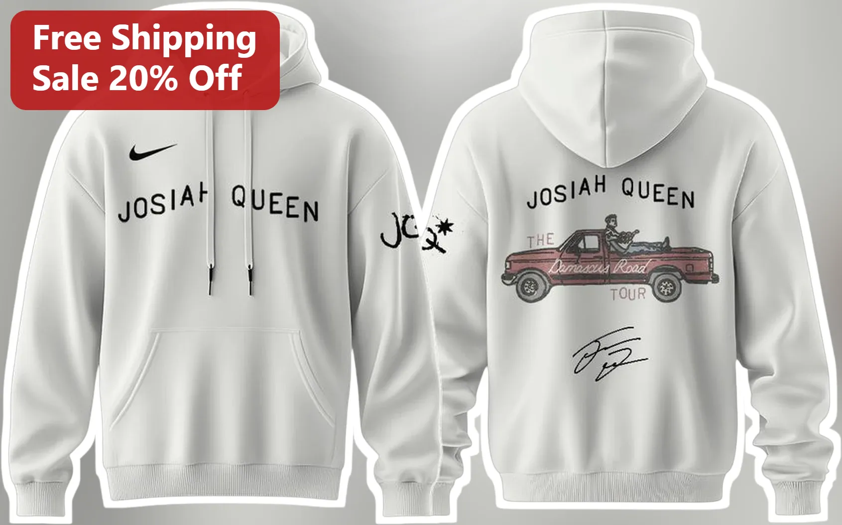 Josiah Queen Damascus Road Tour Hoodie Christian Music Merch Gift