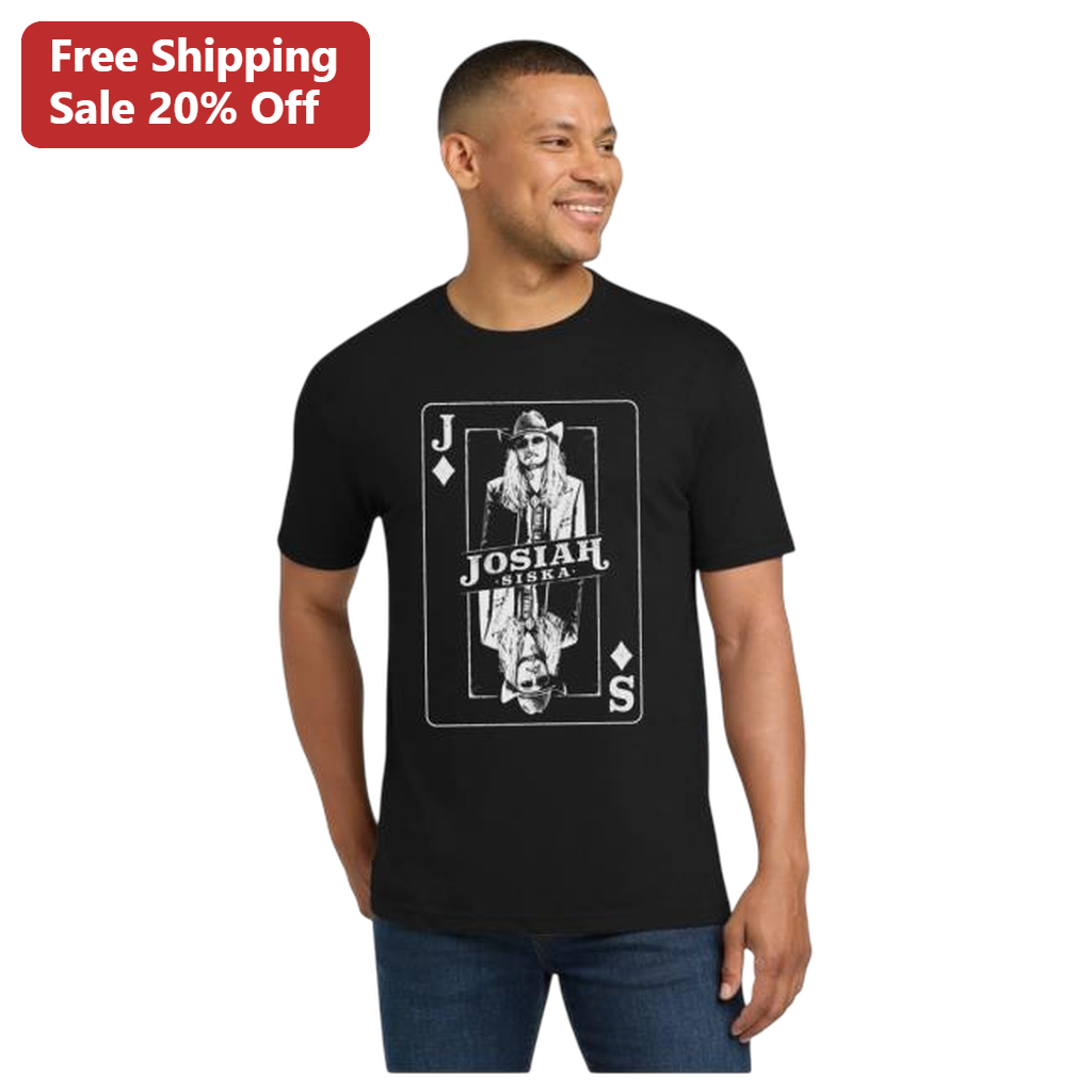 Josiah Siska Playing Card Graphic Tee Country Music Concert Tour Merch Shirt for Fans