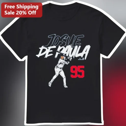 Josue De Paula Tee Baseball Player Graphic Shirt Number 95 Vintage Sketch Style Apparel for Dodgers Fans