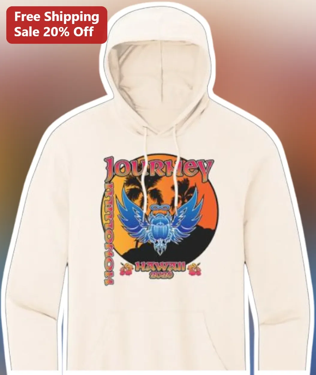 Journey Honolulu Hawaii Hoodie Vintage Retro Travel Graphic Pullover Gift for Men Women