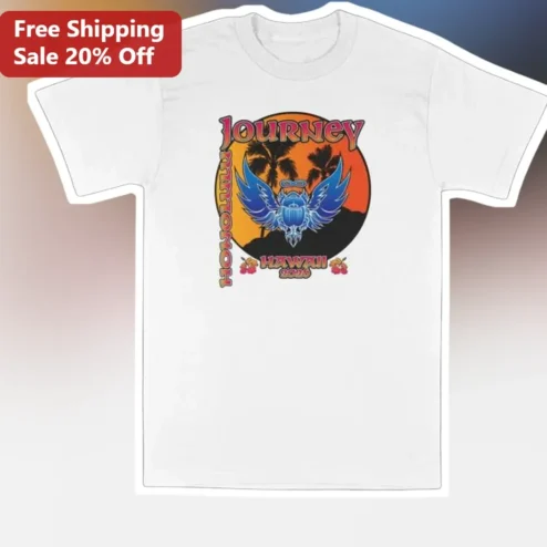 Journey Honolulu Hawaii Tee Final Frontier Tour Vintage Rock Band Graphic T-Shirt