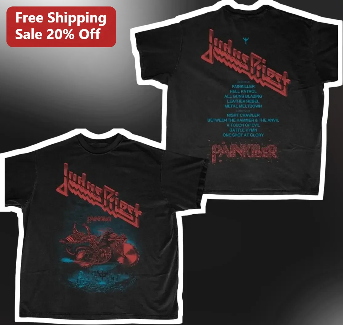 Judas Priest Painkiller Album Cover Graphic Tee Heavy Metal Band Shirt