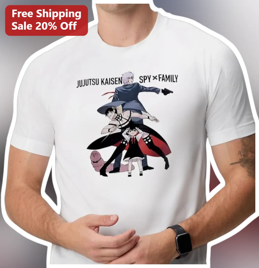 Jujutsu Kaisen Spy x Family Anime Crossover Tee Gojo Satoru Anya Forger Gift