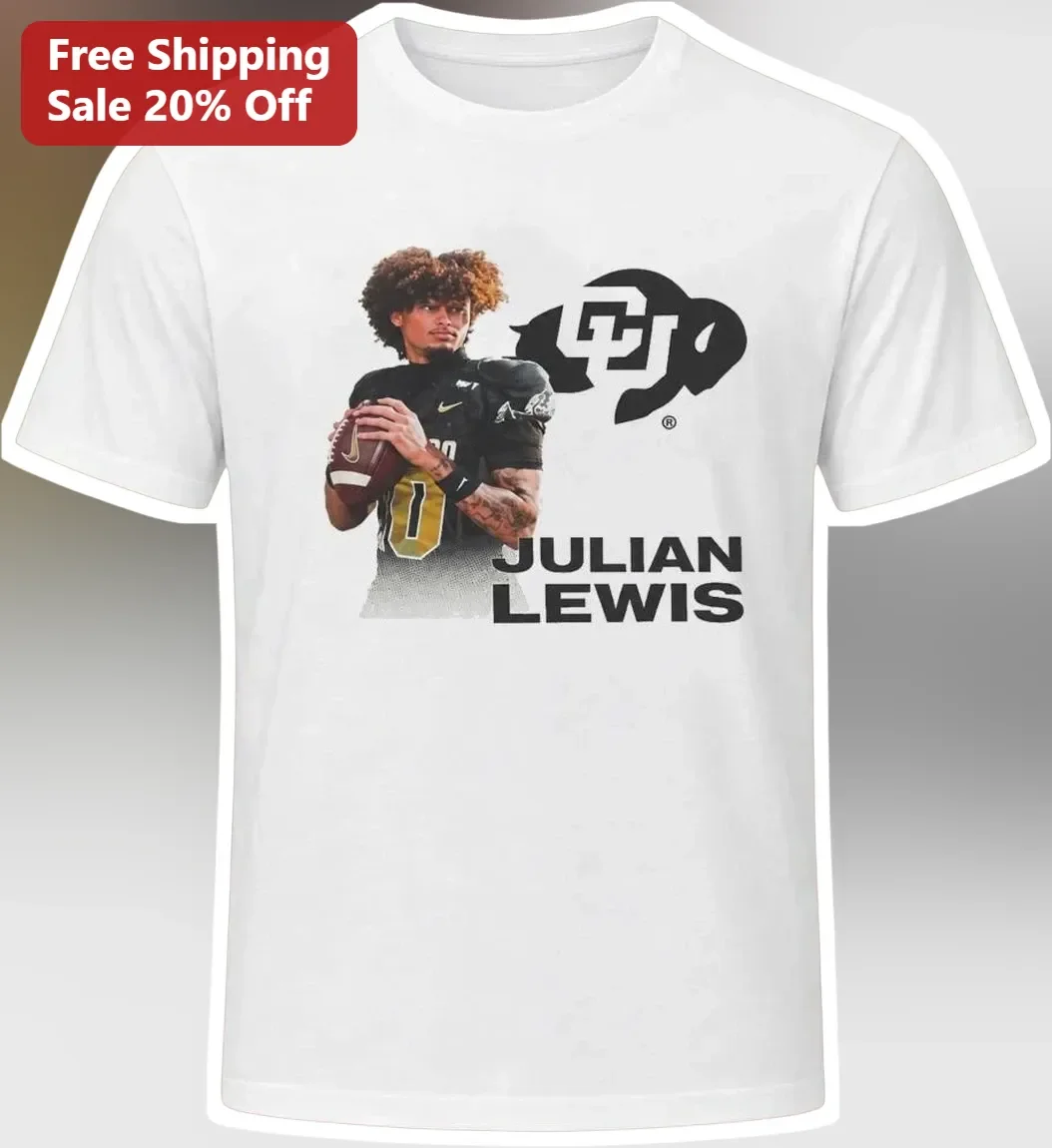 Julian Lewis Colorado Buffaloes QB Graphic Tee Officially Licensed NIL College Football Fan Gift