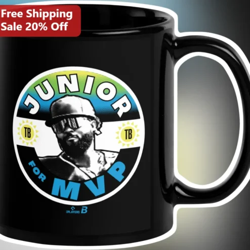Junior For MVP Mug Tampa Bay Rays Junior Caminero Baseball Fan Gift Ceramic Coffee Cup