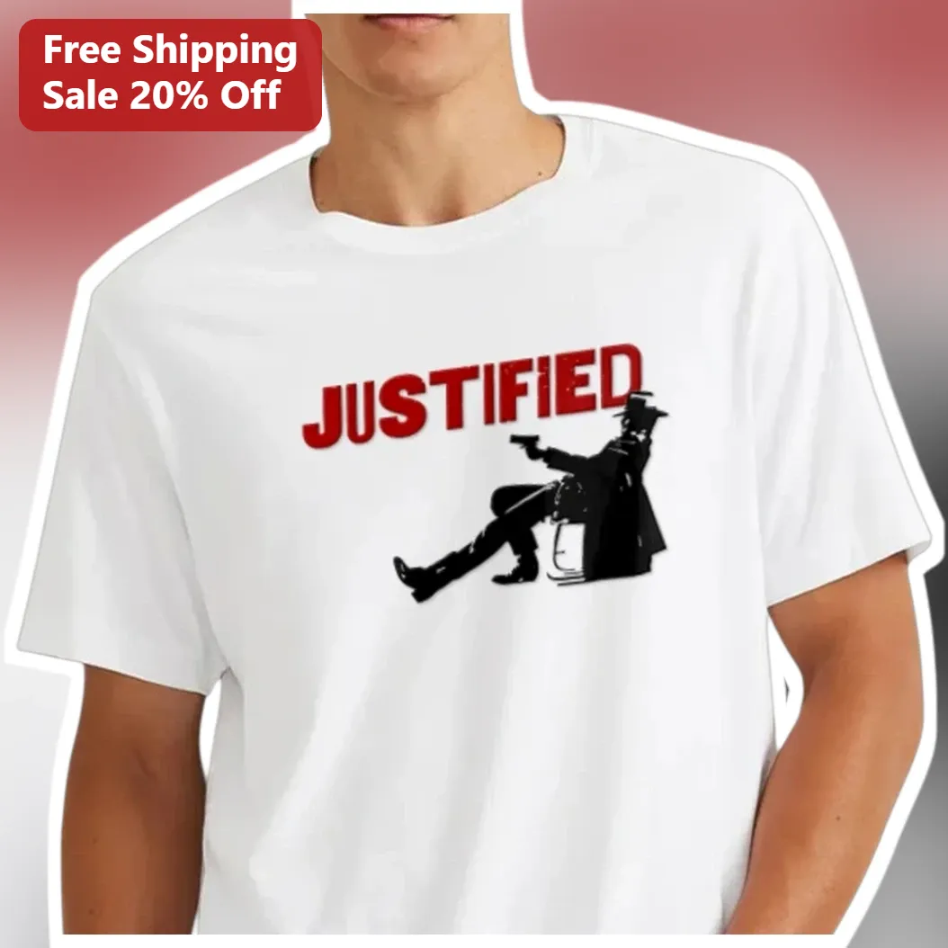 Justified Noir Western Gunfighter Silhouette Graphic Tee for Men and Women
