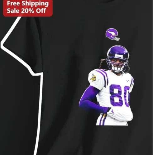 Justin Jefferson Tee Minnesota Vikings NFL Wide Receiver #80 Graphic Shirt for Men Women