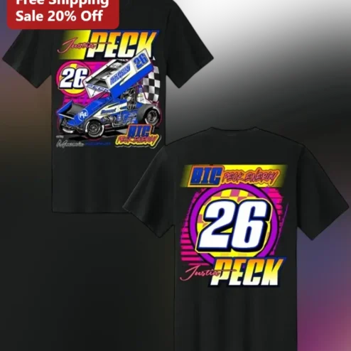 Justin Peck Big Peck Energy Sprint Car Racing Tee Number 26 Fan Shirt