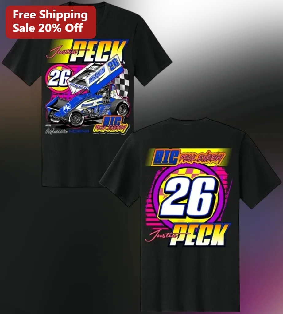 Justin Peck Big Peck Energy Sprint Car Racing Tee Number 26 Fan Shirt