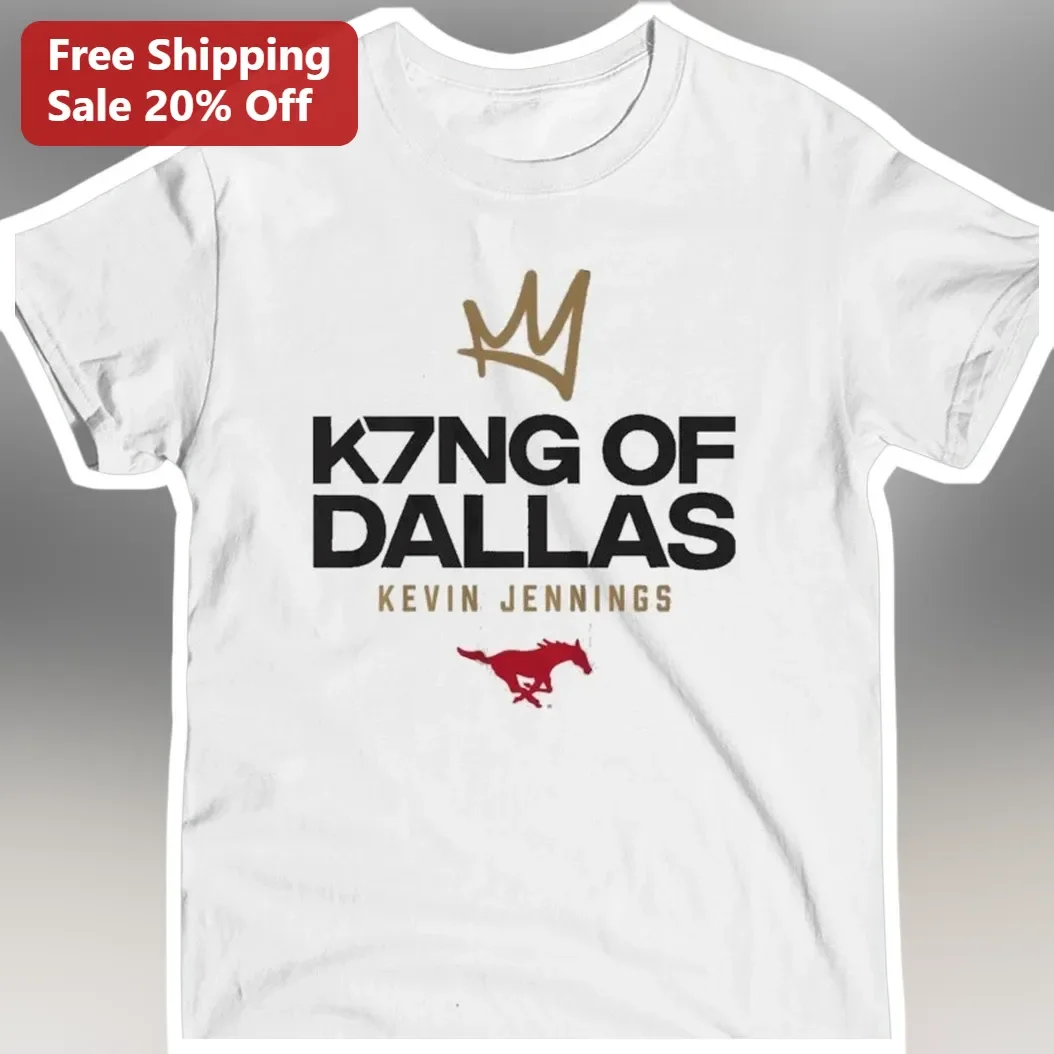 K7NG OF DALLAS Kevin Jennings SMU Football Fan Graphic Tee