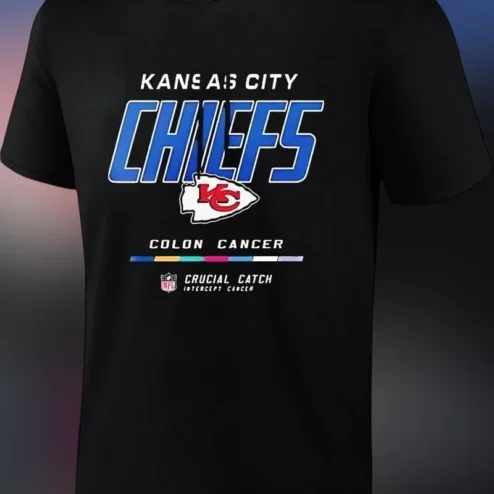 Kansas City Chiefs Colon Cancer Awareness Crucial Catch Intercept Cancer Tee
