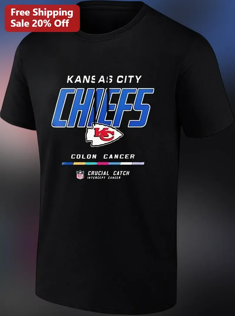 Kansas City Chiefs Colon Cancer Awareness Crucial Catch Intercept Cancer Tee