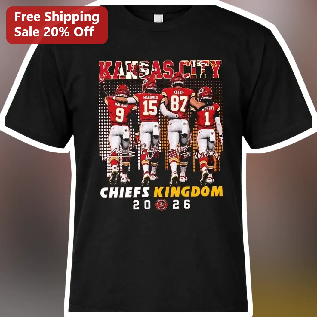 Kansas City Chiefs Kingdom 2026 Patrick Mahomes Travis Kelce Signature Graphic Tee
