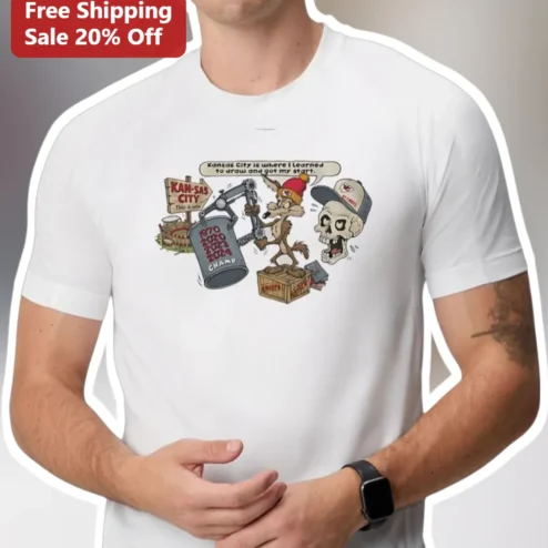 Kansas City Is Where I Learned To Draw And Got My Start Tee Wile E Coyote Chiefs Fan Gift