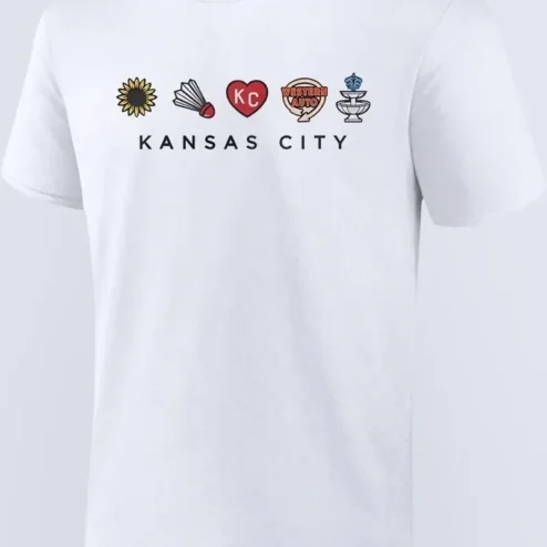 Kansas City Tee Sunflower BBQ Fountain Landmarks Souvenir Shirt