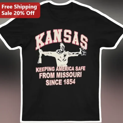 Kansas Keeping America Safe From Missouri Since Scarecrow Vintage Collegiate Graphic Tee