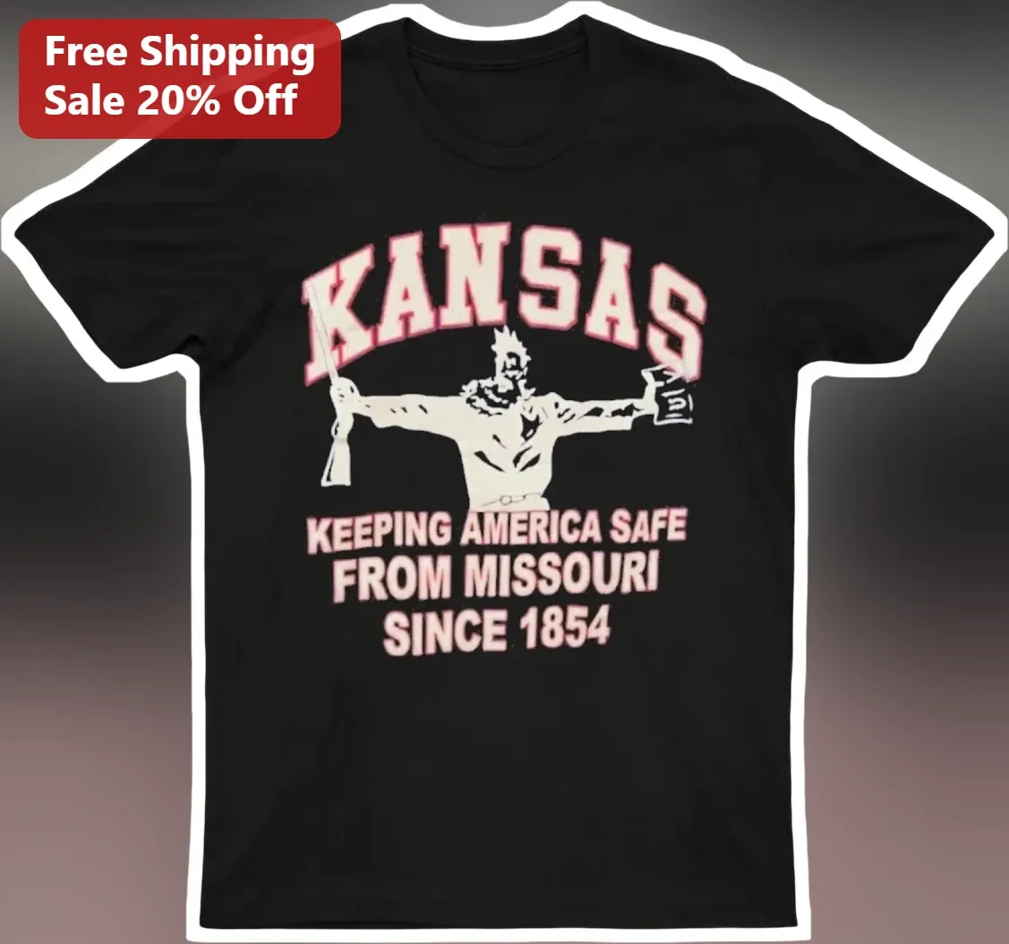 Kansas Keeping America Safe From Missouri Since Scarecrow Vintage Collegiate Graphic Tee