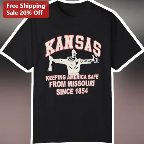 Kansas Keeping America Safe From Missouri Since Vintage Graphic Tee