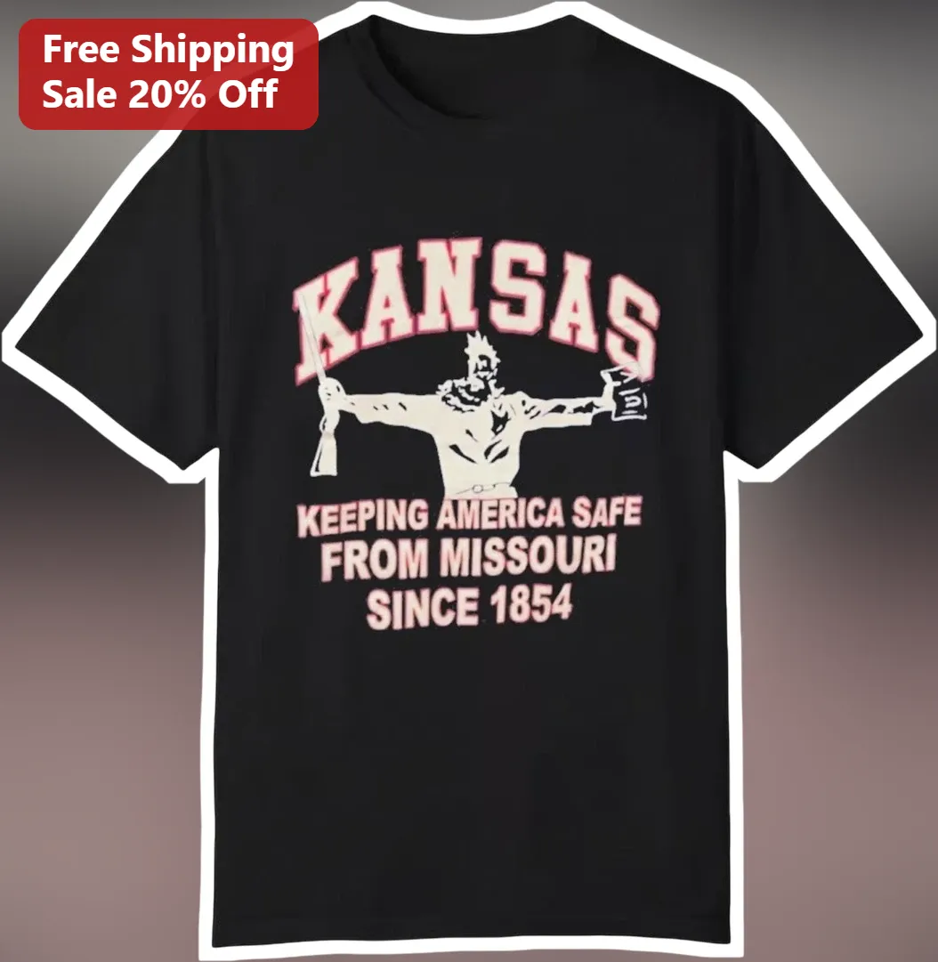 Kansas Keeping America Safe From Missouri Since Vintage Graphic Tee