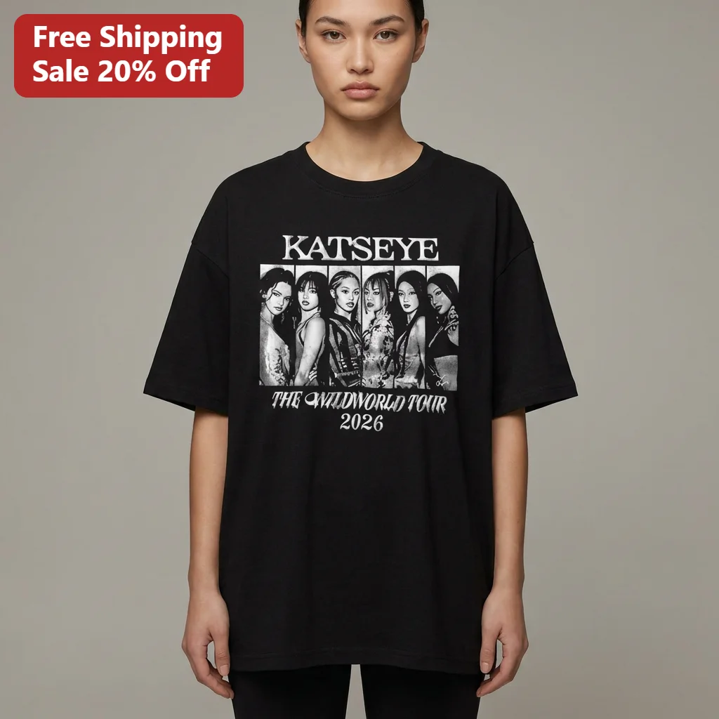 Katseye The Wildworld Tour 2026 Concert Tee, Vintage K-Pop Band Graphic Tee Gift for Fans