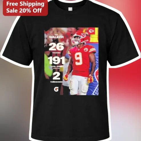 Kenneth Walker III Career High Stats Tee Kansas City Chiefs Fan Apparel