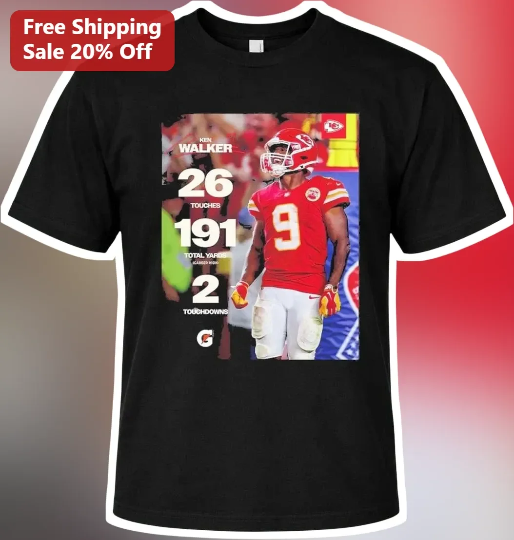 Kenneth Walker III Career High Stats Tee Kansas City Chiefs Fan Apparel
