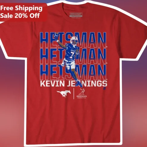 Kevin Jennings Heisman SMU Mustangs College Football Fan Graphic Tee