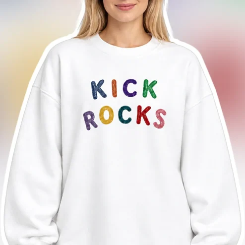 Kick Rocks Breast Cancer Awareness Sweatshirt Funny Chemotherapy Humor Gift for Women