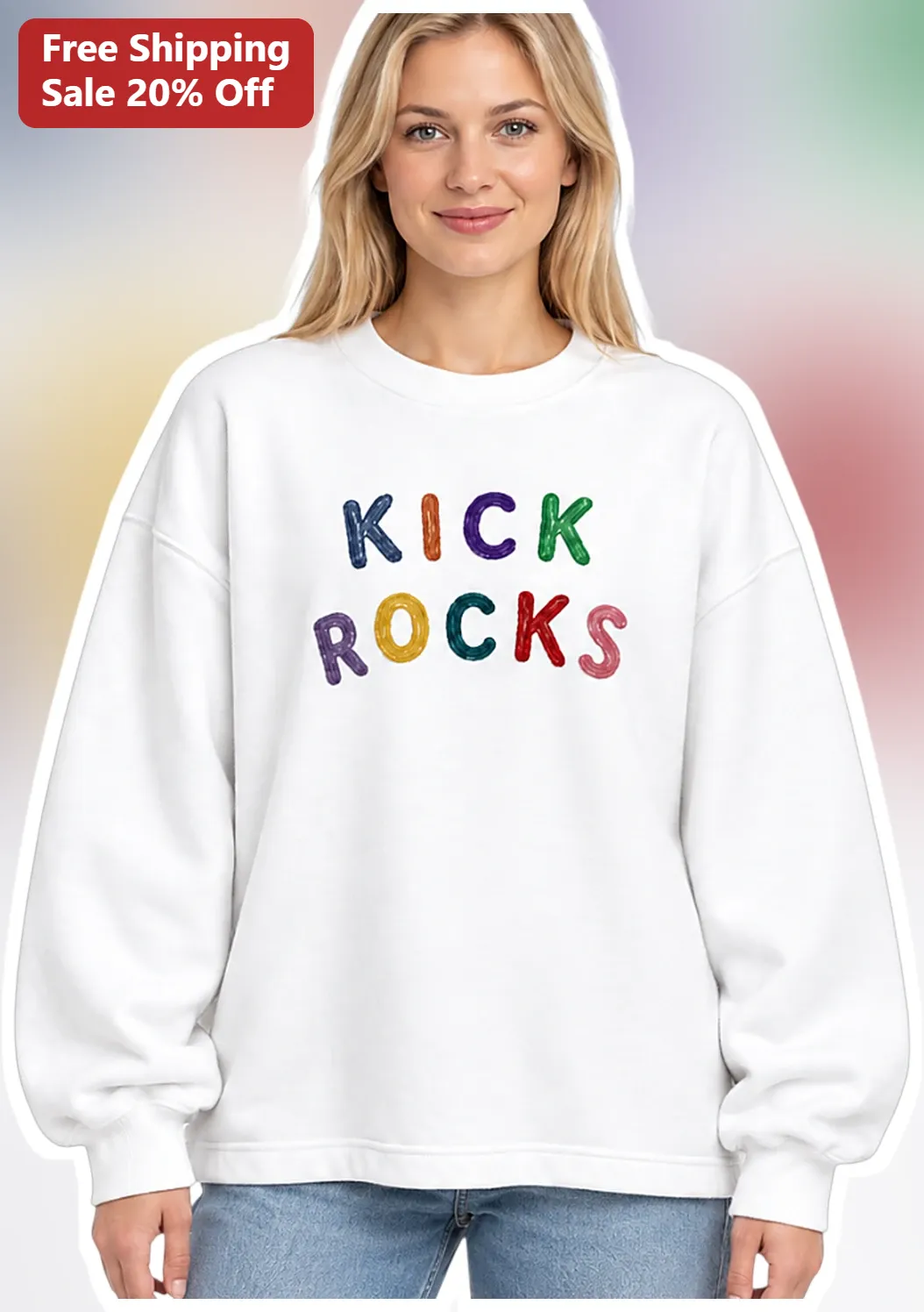 Kick Rocks Breast Cancer Awareness Sweatshirt Funny Chemotherapy Humor Gift for Women
