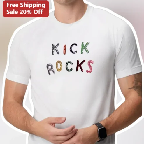 Kick Rocks Graphic Tee Friends TV Show Logo Style Cotton T-Shirt for Men Women