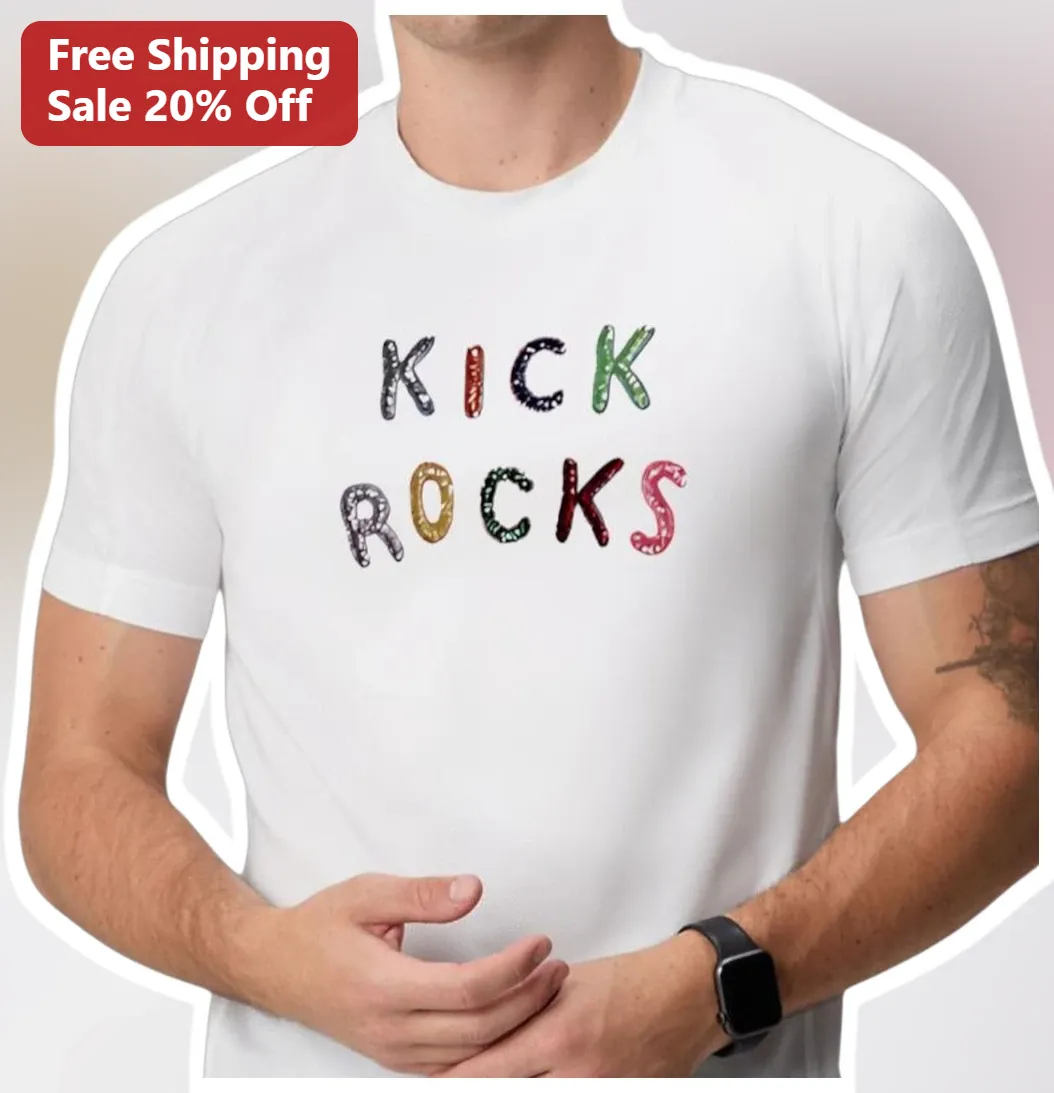 Kick Rocks Graphic Tee Friends TV Show Logo Style Cotton T-Shirt for Men Women