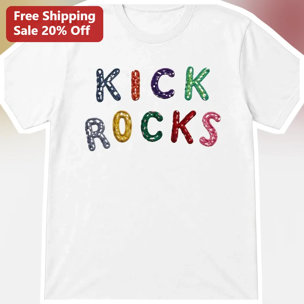 Kick Rocks Graphic Tee Funny Sassy Quote Shirt for Women Men Unisex Cotton