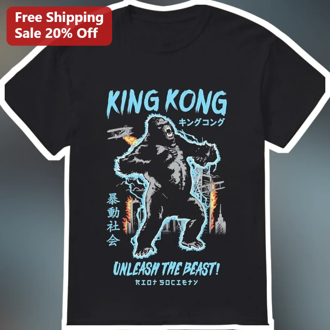 King Kong Unleash The Beast Graphic Tee Vintage Monster Movie Shirt
