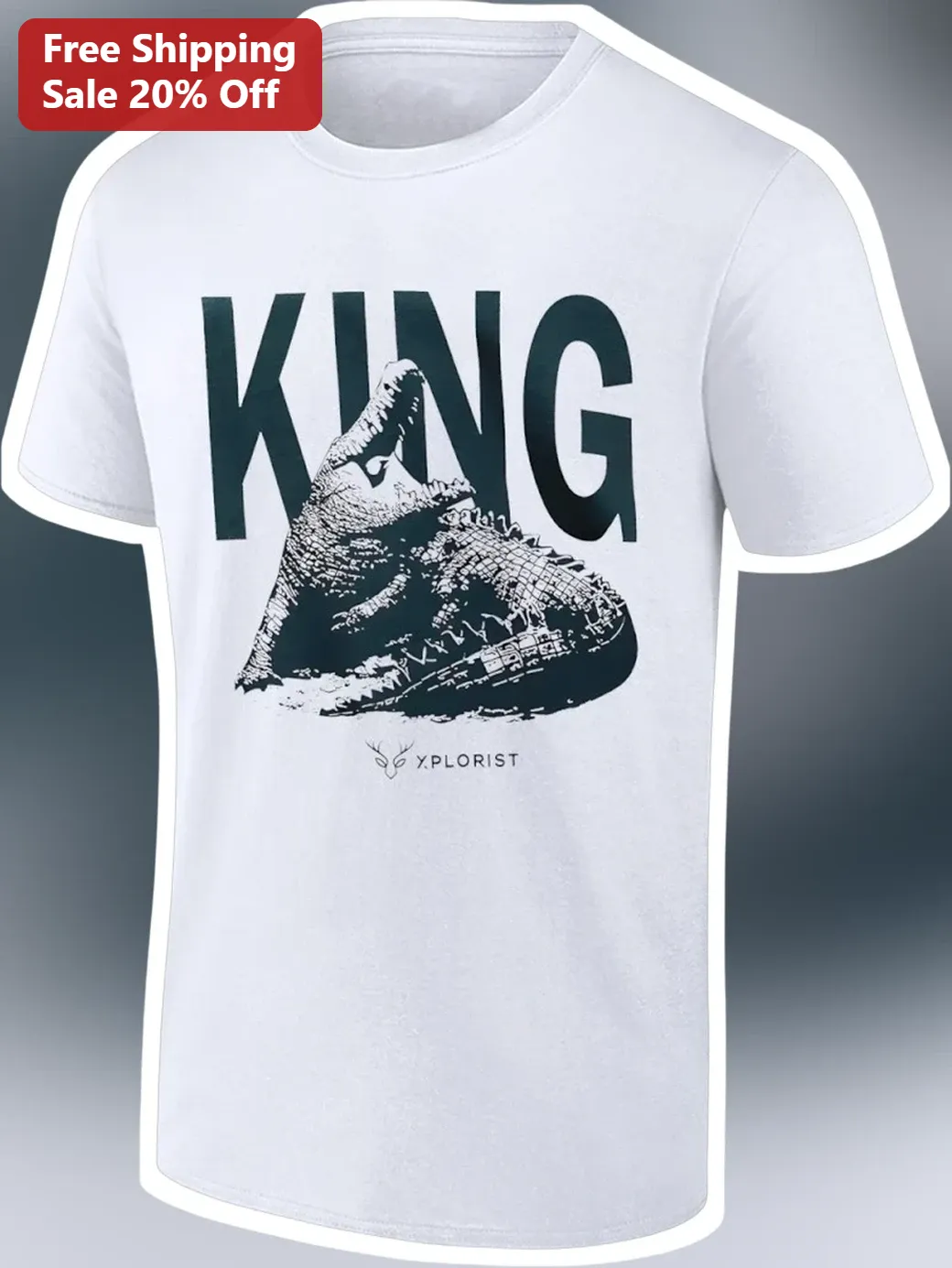 King Tee Alligator Graphic T-Shirt Vintage Distressed Reptile Swamp Culture Apparel