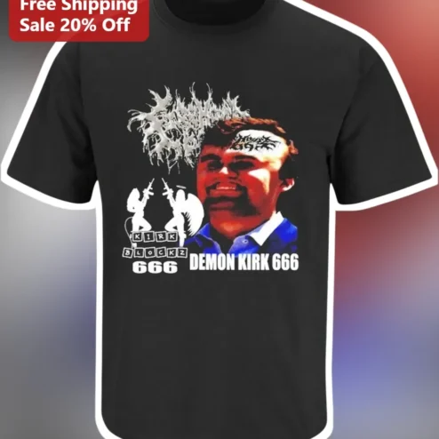 Kirk Blockz Demon Kirk Charlie Kirk Heavy Metal Parody Graphic Tee