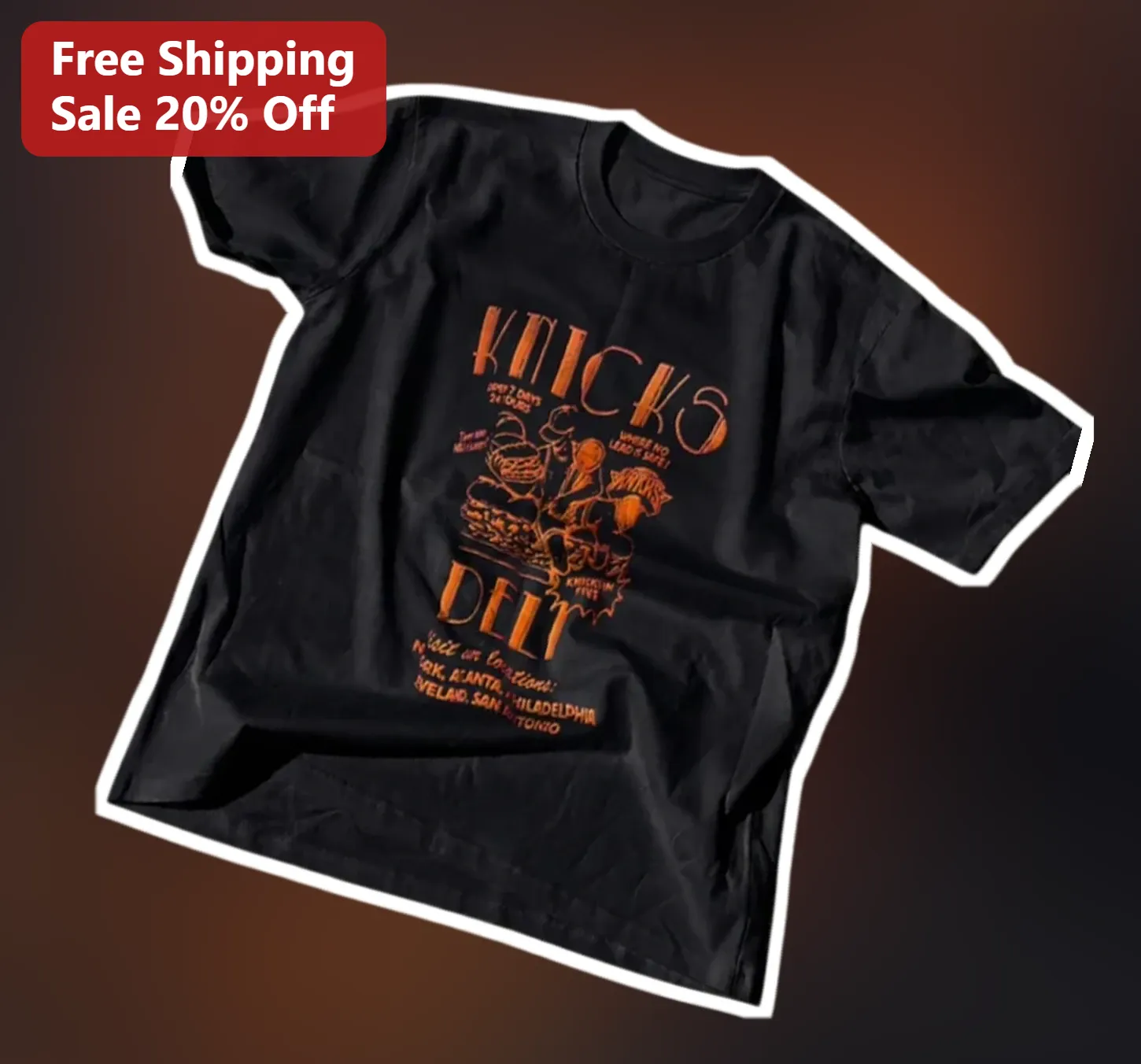Knicks Deli Open 7 Days 24 Hours Where No Lead Is Safe Graphic Tee