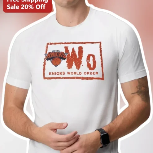 Knicks World Order Tee New York Knicks NWO Logo Distressed Vintage Style Fan Apparel