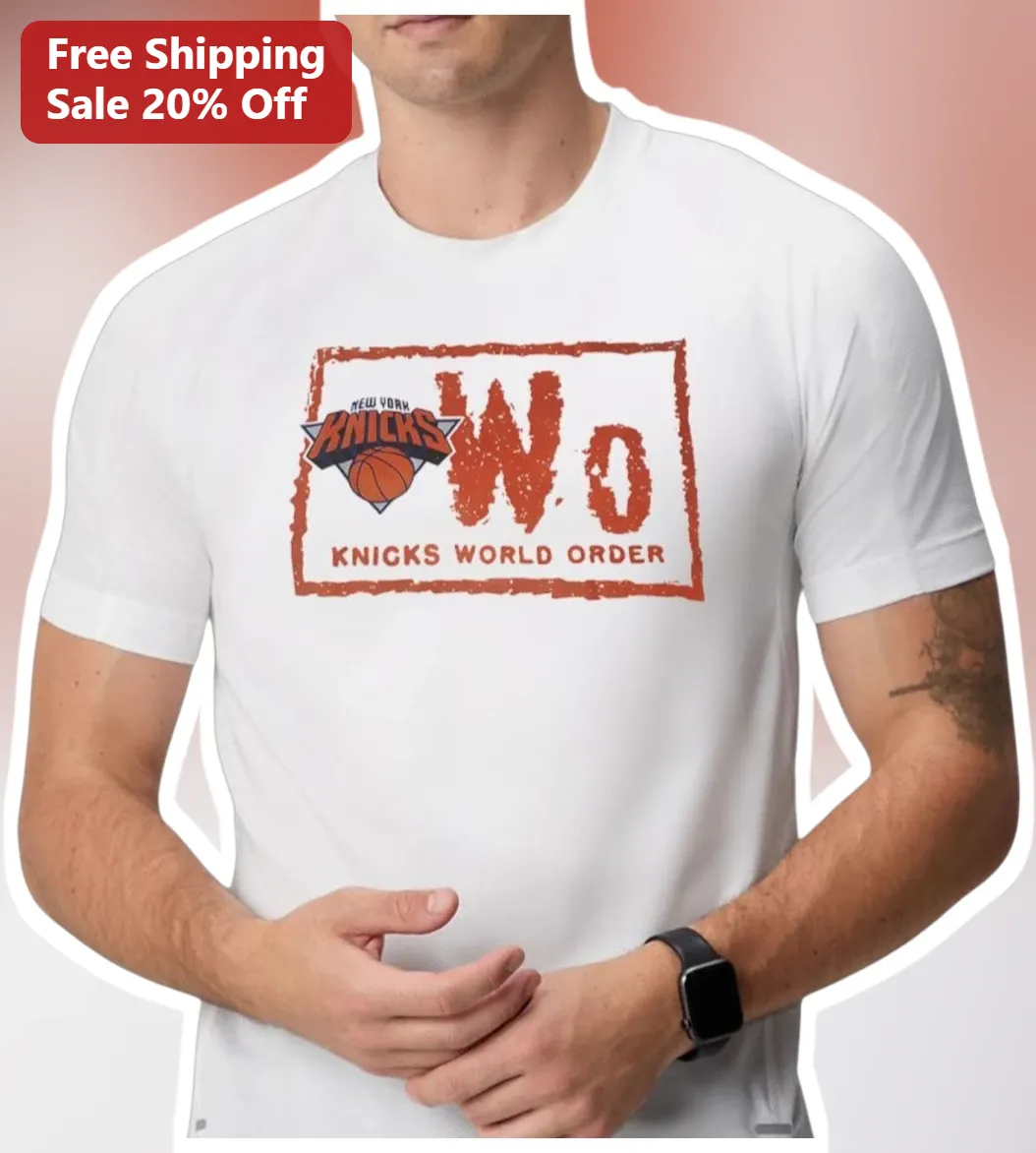 Knicks World Order Tee New York Knicks NWO Logo Distressed Vintage Style Fan Apparel