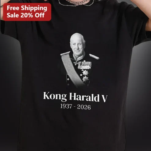 Kong Harald V 1937-2026 Memorial Tribute Tee King Harald V Norway Royal Family Mourning Shirt