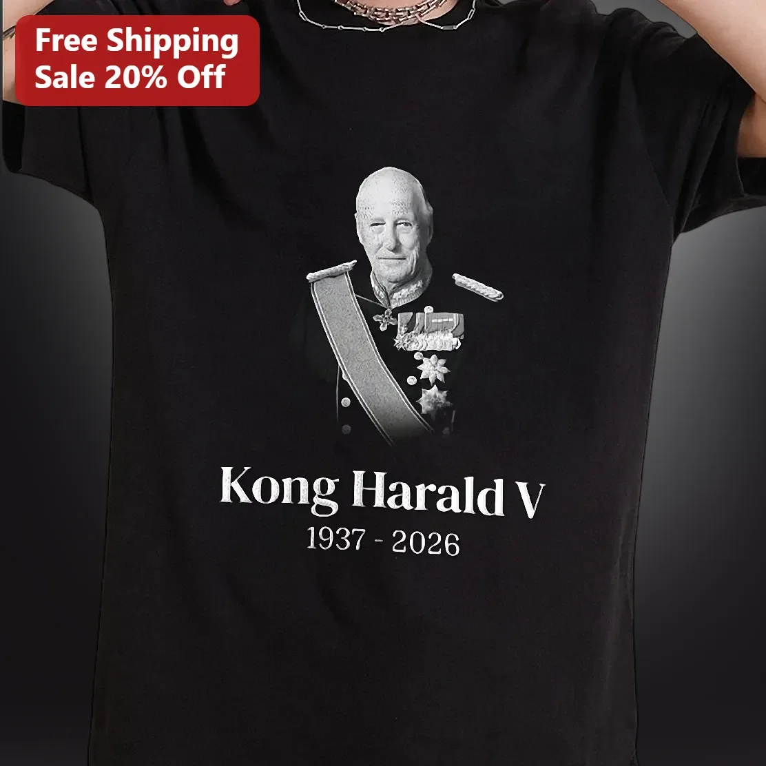 Kong Harald V 1937-2026 Memorial Tribute Tee King Harald V Norway Royal Family Mourning Shirt