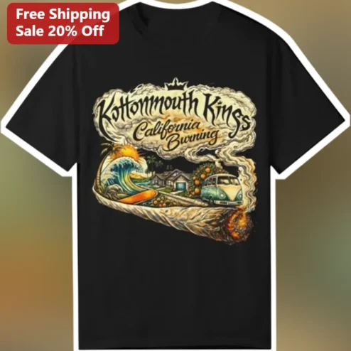 Kottonmouth Kings California Burning Tee Rap Rock Stoner Hip Hop Merch Gift