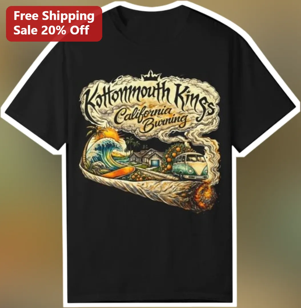 Kottonmouth Kings California Burning Tee Rap Rock Stoner Hip Hop Merch Gift